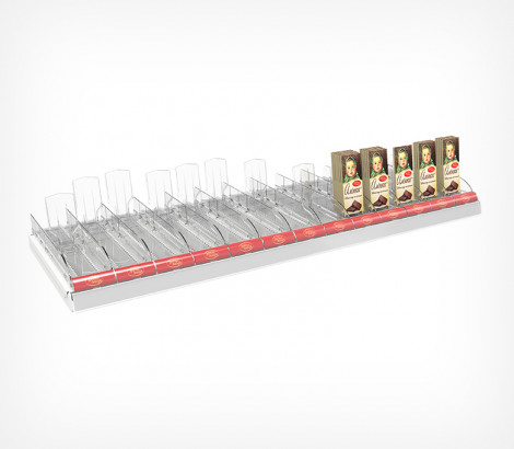 Набор для выкладки плиточного шоколада CHOCO-TRAY-SET13 на 13 секций на полку длиной 1250 мм EPG